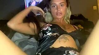 horny emo british 18 year old goth teen slut fucks her big tits solo