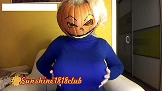 happy halloween pervs catch big boobs pumpkin cosplay cam fun 10/31