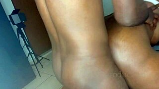 passionate rough ebony sex with big black cock ends in creampie 😍💦