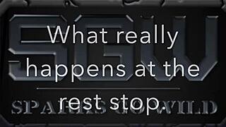 heart pounds watching couple's wet outdoor orgasm at rest stop