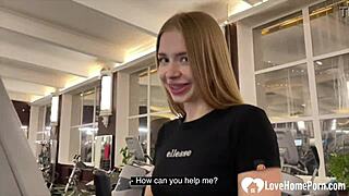 Blonde Slut Fucked Bent Over in Public Bathroom Mirror Doggystyle Cumshot