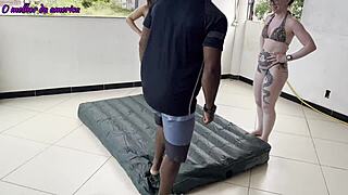 did this guy score big after helping two sluts who repay with rough anal creampie?