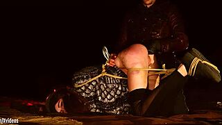 this real virgin anal newbie gets bound outdoors spanked fingered then ass to mouth trained hard in the desert night