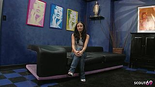 skinny tanned teen stephanie kane picked up for casting bends over quickie fuck