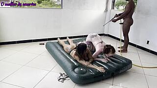 did this guy score big after helping two sluts who repay with rough anal creampie?