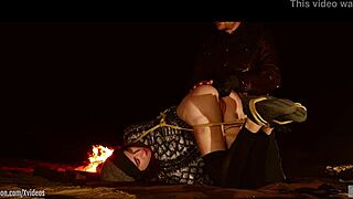 this real virgin anal newbie gets bound outdoors spanked fingered then ass to mouth trained hard in the desert night