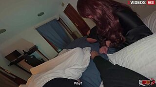 scared in my stepson's bed i suck his cock begging him to fuck my tight pussy