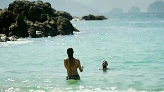 regina blandón flashes tits in bikini from 2019 mexican film