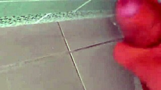 I rubbed my huge cock right against hers in the bathroom close-up for that quick orgasm rush.
