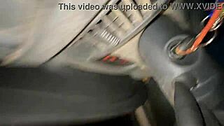 two cute french brunettes deepthroat double blowjob in driving van