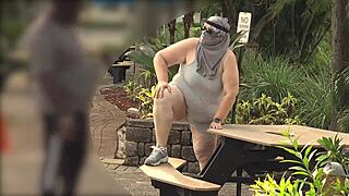 Curvy BBW Milf in Leggings Gets Public Pussy Fingered by Black Stud Before Hardcore Creampie