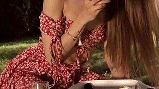 ever wonder what happens when skinny hungarian teases toys in the garden?