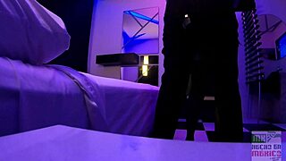 the cuckold secretary rides big cock wet pussy in front of her husband while he watches