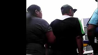 peruvian woman shops for groceries casually