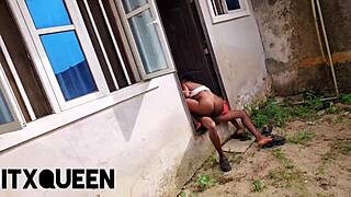 Ghetto curvy babe big clit tits fucked missionary riding outdoor squirting wet pussy