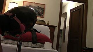 Laura's bound step sis in heels stockings takes creampie bondage fuck