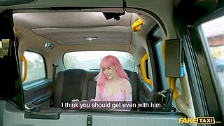 Pink-Haired Taxi Slut Begs for Creampie Pounding