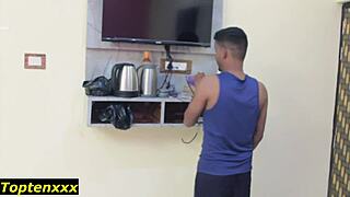 beautiful teen girl gets romantic with the thief in her country home