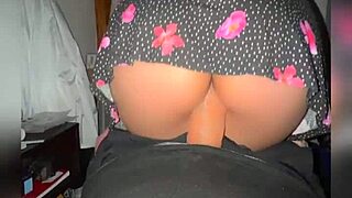 Petite Mexican teen bounces huge ass on massive boyfriend cock