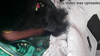 Indian Maid Suhasini Kneels Sucking Master's Thick Cock Deeply