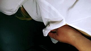 Stepdad rubs genitals on submissive college skirt student in chair?