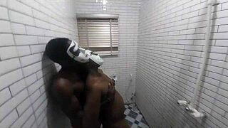 Pounding Ebony BBW Lady Banks' Massive Booty in Bathroom