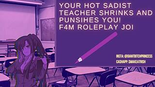 audio sadist teacher shrinks you tiny for her giantess feet joi cum command roleplay