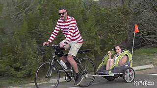 Petite babe's tight pussy gets stuffed after hot 69 with monster cock