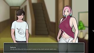 konoha milfs spy on himawari's steamy shower scene