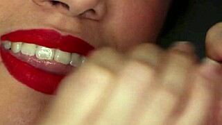her smile glows right before i cum all over it close up