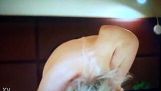 damn this blonde chaturbate slut rubs her wet slit live on cam!