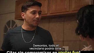 passionate brunette milf in stockings fucks her spanish sub good