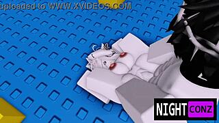 Roblox girl drops panties for eboy's rough titty cock pounding