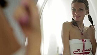 russian teen slut fingers her shaved tight pussy gaping wide with huge toys to orgasm