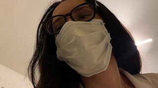 hot nurse in latex gloves milks patient cock with deepthroat therapy ride
