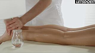 Erotic massage turns into passionate anal fingering spooning sex for teen Liya Silver