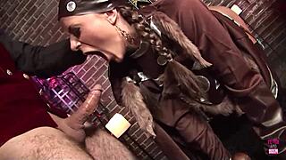 Brunette bombshell cums hard reverse cowgirl on monster cock!