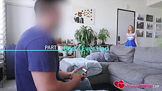 Spying on cheerleader sis, i fuck her hard like slut