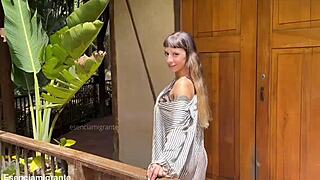 Our first time sparks horny vibes with wine massage and intimate sucking