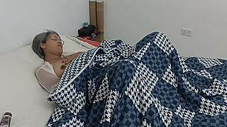 stepsis caught masturbating in bed i slide under sheets 😈🔥