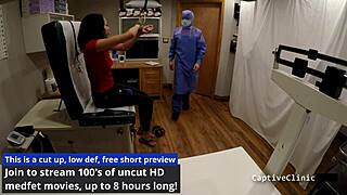 blindfolded petite latina yasmine woods in latex gloves handcuffs backstage spreads screaming humiliated