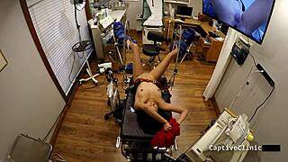 blindfolded petite latina yasmine woods in latex gloves handcuffs backstage spreads screaming humiliated