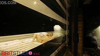 I'm spying on my curvy british neighbor's huge natural tits while she fingers to orgasm