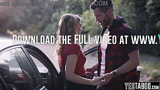 Stranded blonde milf hitchhikes fucks monster cock outdoors