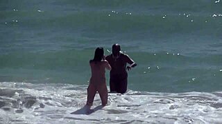 im getting my milf pussy stretched by bbc on caribbean nude beach while hubby films voyeurs