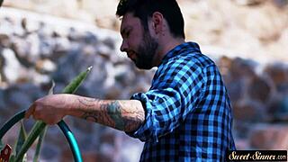 young stepdaughter gulps cock in taboo sixtynine pose