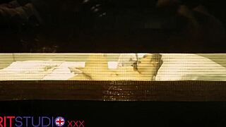 I'm spying on my curvy british neighbor's huge natural tits while she fingers to orgasm