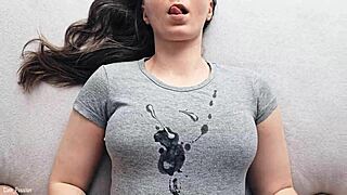 Huge Cumshot Drenching My New Gray T-Shirt