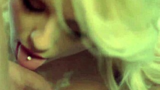 she seduces him in cfnm with handjob blowjob leading to facial cumshot swallow