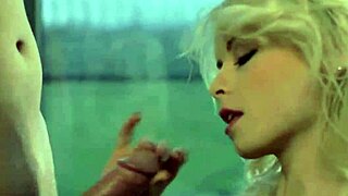 she seduces him in cfnm with handjob blowjob leading to facial cumshot swallow